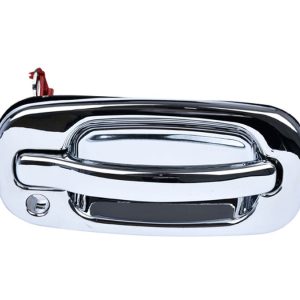 MANIJA EXTERIOR CV SILVERADO 99-06/SUBURBAN/TAHOE/SONORA 00-06/AVALANCHE 02-06  GM SIERRA 99-06/YUKON 00-06  CV CHEYENNE 99-06  CON HOYO PARA LLAVE CROMADA PLASTICO HUSHAN Derecho Delantera