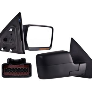 ESPEJO FD F-150 07-08 ELECTRICO C/DESEMPANANTE C/DIRECCIONAL (6 LEDS) C/MEMORIA E/ABATIBLE NEGRO LIMITED/PLATINUM/FX2/FX4/XL/STX/SVT V8 8CILINDROS 4.6/5.4L 2/4 PUERTAS DER