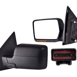 ESPEJO FD F-150 07-08 ELECTRICO C/DESEMPANANTE C/DIRECCIONAL (6 LEDS) C/MEMORIA E/ABATIBLE NEGRO LIMITED/PLATINUM/FX2/FX4/XL/STX/SVT V8 8CILINDROS 4.6/5.4L 2/4 PUERTAS IZQ