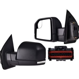 ESPEJO FD F-150 15-20 ELECTRICO C/DESEMPANANTE C/DIRECCIONAL C/PUNTO CIEGO C/LUZ INFERIOR CORRUGADO KING RANCH/LARIAT/LIMITED/PLATINUM/RAPTOR/SSV/XL/XLT V6/V8 2/4 PUERTAS IZQ