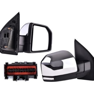 ESPEJO FD F-150 15-20 ELECTRICO C/DESEMPANANTE C/DIRECCIONAL C/MEMORIA C/LUZ E/ABATIBLE P/SENSOR DE PROXIMIDAD CROMADO KING RANCH/LARIAT CREW/LIMITED/PLATINUM/RAPTOR DER