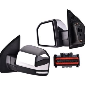 ESPEJO FD F-150 15-20 ELECTRICO C/DESEMPANANTE C/DIRECCIONAL C/MEMORIA C/LUZ E/ABATIBLE P/SENSOR DE PROXIMIDAD CROMADO KING RANCH/LARIAT CREW/LIMITED/PLATINUM/RAPTOR IZQ