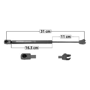 AMORTIGUADOR COFRE CR 300C 05-10  DG CHARGER 06-10/MAGNUM 05-08  31 16.5 11 ENTRADA TIPO 9 ENTRADA 2 TIPO 13 385 86.55 39.26 325 73.06 33.14 SPART 8872