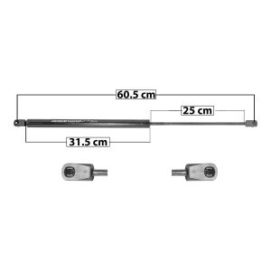 AMORTIGUADOR 5TA PUERTA HD CR-V 12-16  60.5 31.5 25 ENTRADA TIPO 9 ENTRADA 2 TIPO 9 365 82.06 37.22 425 95.54 43.34 SPART 6111 Derecho/Izquierdo