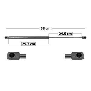 AMORTIGUADOR 5TA PUERTA HD ELEMENT 03-11  58 29.5 24.7 295 66.31 30.08 355 79.8 36.2 SPART 6419 Derecho/Izquierdo