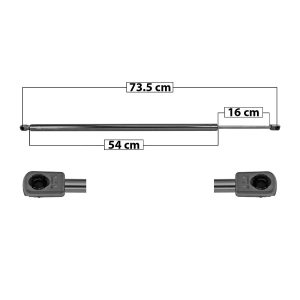 AMORTIGUADOR 5TA PUERTA JP GRAND CHEROKEE 14-20  MANUAL 73.5 54 16 ENTRADA TIPO 1 ENTRADA 2 TIPO 9 700 157.36 760 170.85  5270 Derecho