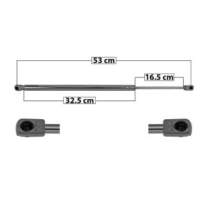 AMORTIGUADOR 5TA PUERTA JP COMPASS 07-17  PARA 5TA PUERTA C/BOCINAS 53 32.5 16.5 620 139.38 63.22 680 152.87 69.34  Derecho/Izquierdo