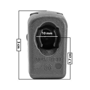 AMORTIGUADOR REPUESTO TERMINAL UN UNIVERSAL 50-23  10 MM 5 MM 3 CM 1.7 CM RECTO PLASTICO NEGRA  Derecho/Izquierdo Delantera/Trasera