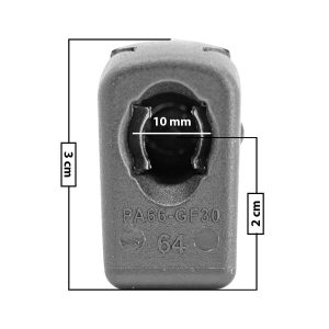 AMORTIGUADOR REPUESTO TERMINAL UN UNIVERSAL 50-23  10 MM 7 MM 3 CM RECTO 2 CM PLASTICO NEGRO  Derecho/Izquierdo Delantera/Trasera
