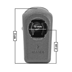 AMORTIGUADOR REPUESTO TERMINAL UN UNIVERSAL 50-23  10 MM 7 MM 3 CM 2 CM RECTO PLASTICO NEGRO  Derecho/Izquierdo Delantera/Trasera
