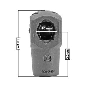 AMORTIGUADOR REPUESTO TERMINAL UN UNIVERSAL 50-23  10 MM 7 MM 3.5 CM 2.5 CM RECTO PLASTICO NEGRO  Derecho/Izquierdo Delantera/Trasera