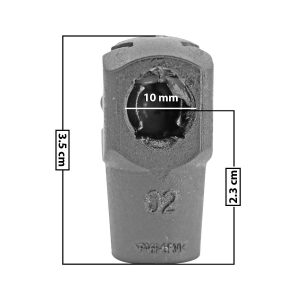 AMORTIGUADOR REPUESTO TERMINAL UN UNIVERSAL 50-23  9 MM 7 MM 3.5 CM 2.5 CM RECTO PLASTICO NEGRO  Derecho/Izquierdo Delantera/Trasera