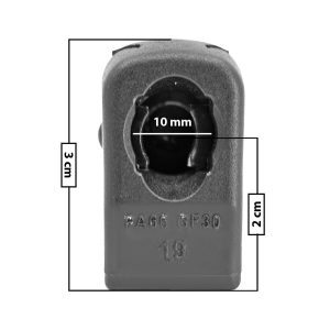 AMORTIGUADOR REPUESTO TERMINAL UN UNIVERSAL 50-23  10 MM 5 MM 3 CM 2 CM TORCIDO PLASTICO NEGRO  Derecho/Izquierdo Delantera/Trasera