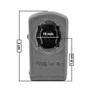 AMORTIGUADOR REPUESTO TERMINAL UN UNIVERSAL 50-23  10 MM 7 MM 3 CM 2 CM TORCIDO PLASTICO NEGRA  Derecho/Izquierdo Delantera/Trasera