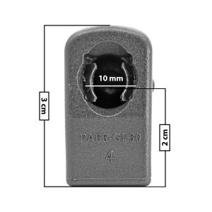 AMORTIGUADOR REPUESTO TERMINAL UN UNIVERSAL 50-23  10 MM 5 MM 3 CM 2 CM TORCIDO PLASTICO NEGRO  Derecho/Izquierdo Delantera/Trasera