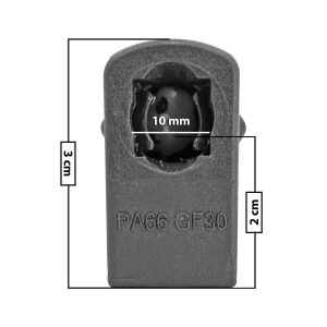 AMORTIGUADOR REPUESTO TERMINAL UN UNIVERSAL 50-23  10 MM 7 MM 3 CM 2 CM TORCIDO PLASTICO NEGRO  Derecho/Izquierdo Delantera/Trasera