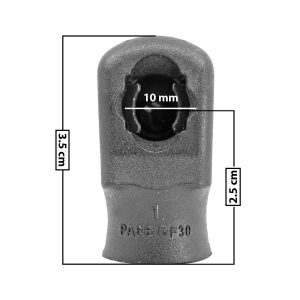 AMORTIGUADOR REPUESTO TERMINAL UN UNIVERSAL 50-23  10 MM 5 MM 3.5 CM 2.5 CM TORCIDO PLASTICO NEGRA  Derecho/Izquierdo Delantera/Trasera