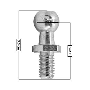AMORTIGUADOR REPUESTO TERMINAL UN UNIVERSAL 50-23  13 MM 7 MM 3.5 CM CHUPON 3 CM METAL CROMADO  Derecho/Izquierdo Delantera/Trasera