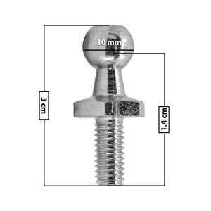 AMORTIGUADOR REPUESTO TERMINAL UN UNIVERSAL 50-23  9 MM 5 MM 3 CM 2.5 CM CHUPON METAL CROMADO  Derecho/Izquierdo Delantera/Trasera