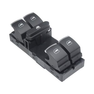 CONTROL ELECTRICO VW BORA 05-10/PASSAT 06-10/JETTA BICENTENARIO 11-18  ST IBIZA 09-17  VW VENTO 14-22/POLO 13-20  DE ELEVADOR 10 PINS 5 TECLAS NEGRO FILO PLATA 12VCC  Izquierdo Delantera