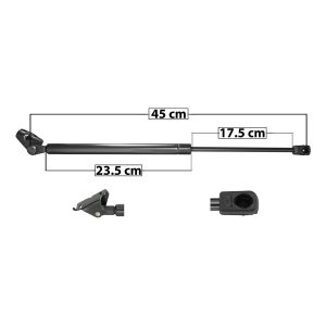 AMORTIGUADOR 5TA PUERTA DG ATOS 05-08  45 23.5 17.5 ENTRADA TIPO 6 ENTRADA 2 TIPO 9 370 83.18 37.73 430 96.67 43.85 SPART 8119 Derecho