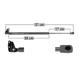 AMORTIGUADOR 5TA PUERTA DG ATOS 09-12  CON BRACKETS 51 30 17 ENTRADA TIPO 9 ENTRADA 2 TIPO 17 430 96.66 490 110.16 SPART 7178 Derecho